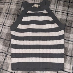 Happily Grey Grey & White Striped Knit Halter Tank – Size S